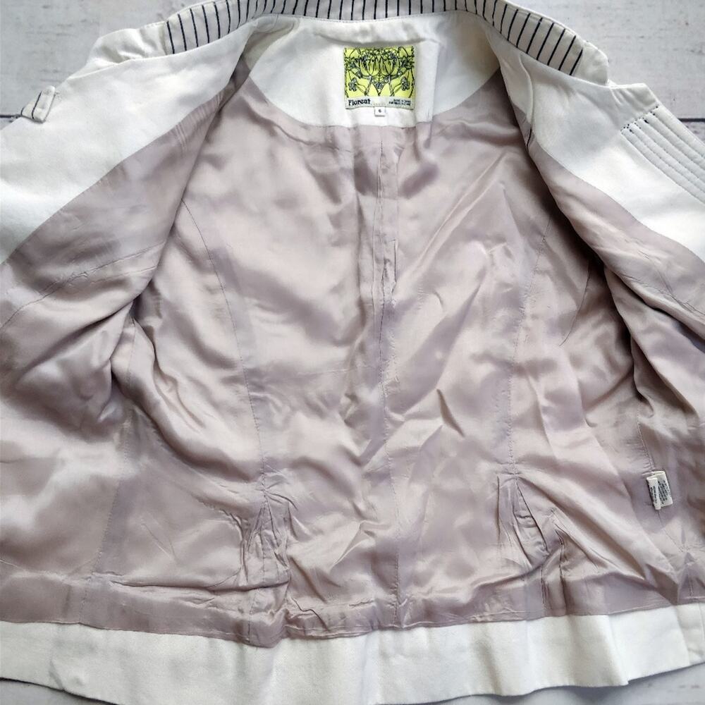 ANTHROPOLOGIE FLOREAT Origami White Bow Short Jacket Blazer 6 - Picture 4 of 7
